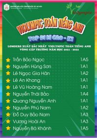 TUYÊN DƯƠNG LOMOERS XUẤT SẮC NHẤT CUỘC THI VIOLYMPIC TOÁN TIẾNG ANH VÒNG CẤP TRƯỜNG