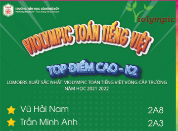 TUYÊN DƯƠNG LOMOERS XUẤT SẮC NHẤT CUỘC THI ViOlympic Toán Tiếng Việt và Toán Tiếng Anh VÒNG CẤP TRƯỜNG
