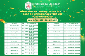 TUYÊN DƯƠNG HỌC SINH ĐẠT THÀNH TÍCH CAO CUỘC THI VIOLYMPIC TOÁN TIẾNG VIỆT VÒNG CẤP TRƯỜNG- NĂM HỌC 2022 – 2023